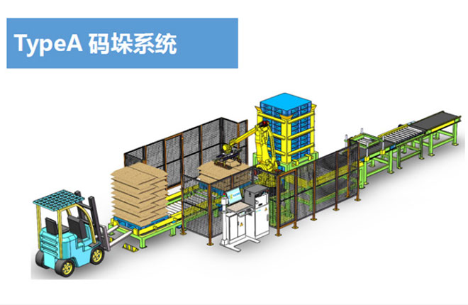 Unloading and palletizing device